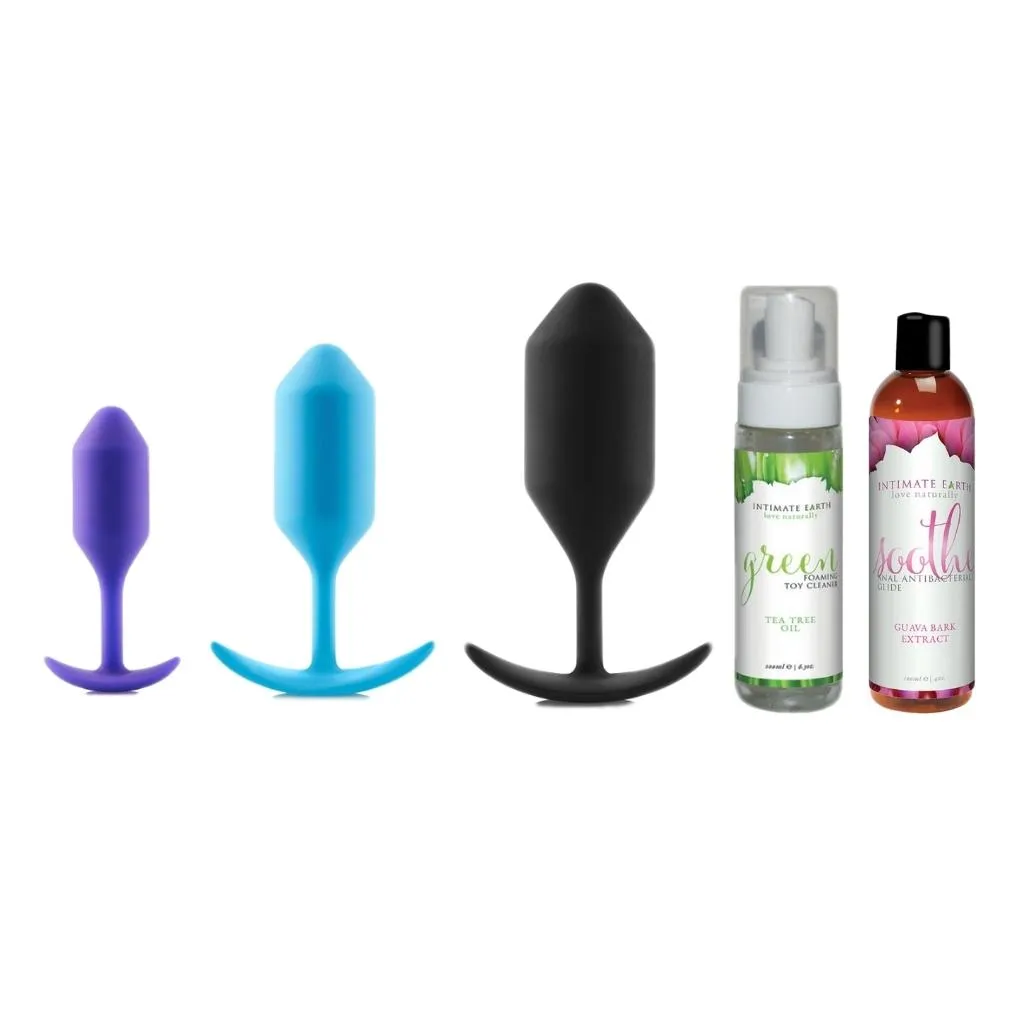 b-Vibe Snug Plug 3-Pack Bundle with Lube & Toy Cleaner