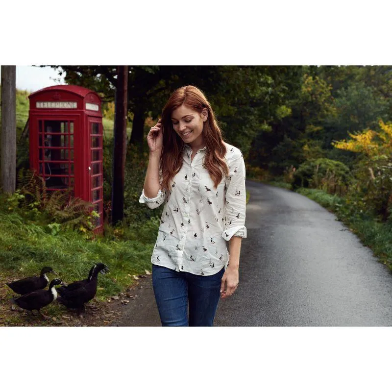 Barbour Brecon Duck Print Ladies Shirt - Cloud