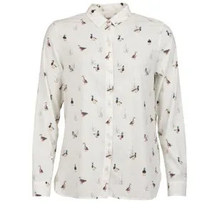 Barbour Brecon Duck Print Ladies Shirt - Cloud