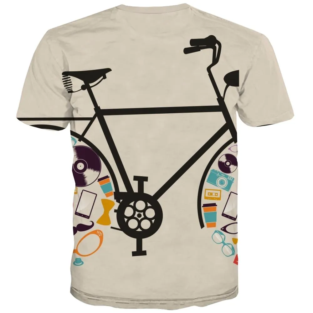 Bicycle T shirts Men Metal Tshirt Printed City T-shirts Graphic Psychedelic Tshirts Novelty