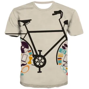 Bicycle T shirts Men Metal Tshirt Printed City T-shirts Graphic Psychedelic Tshirts Novelty