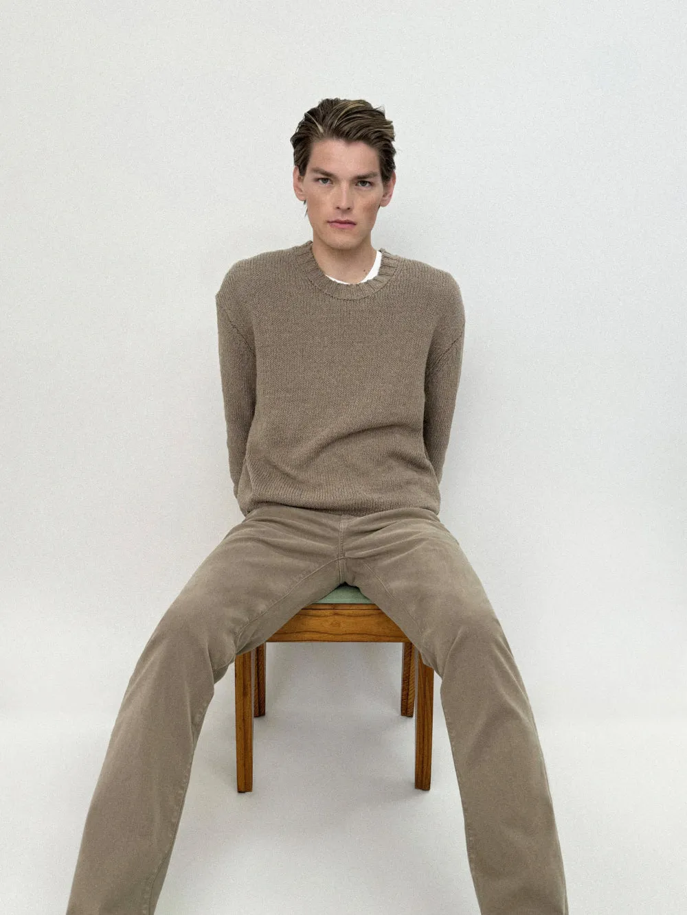 Cashmere Crewneck Sweater -- Soft Mocha