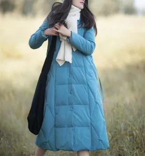 Casual Winter Women Coat Long Hooded Large Pocket Down Jacket