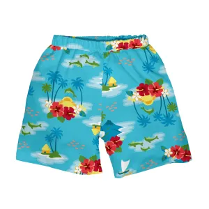 Classic Ultimate Swim Diaper Pocket Trunks - Aqua Hawaiian