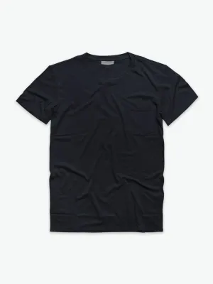 Crew Neck Modal-Blend Pocket T-shirt Midnight Blue