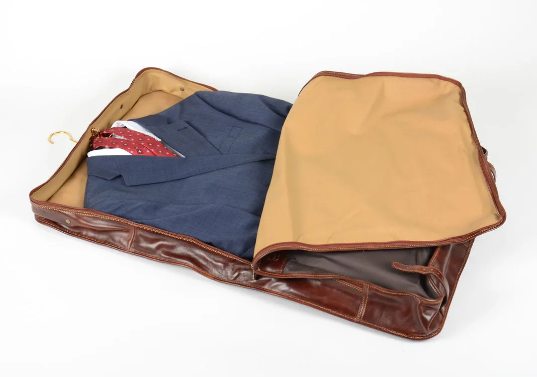 Delamore Brown Leather Premium Suit Carrier