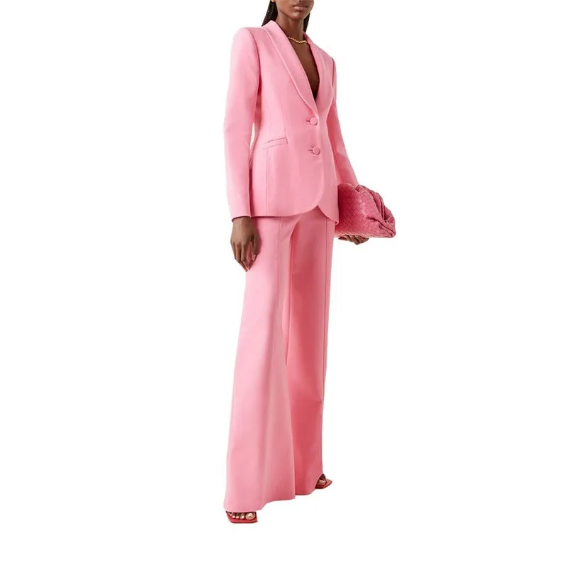 Designer Pink Cotton Women's Suit for Formal Occasions and Office Wear