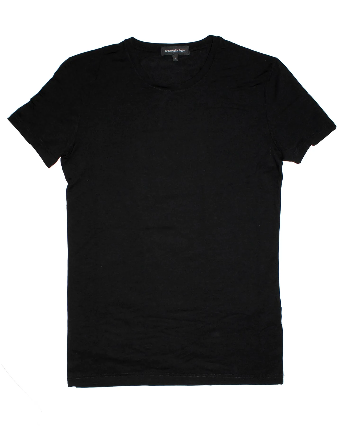 Ermenegildo Zegna T-Shirt Round Neck Black Micromodal XXXL