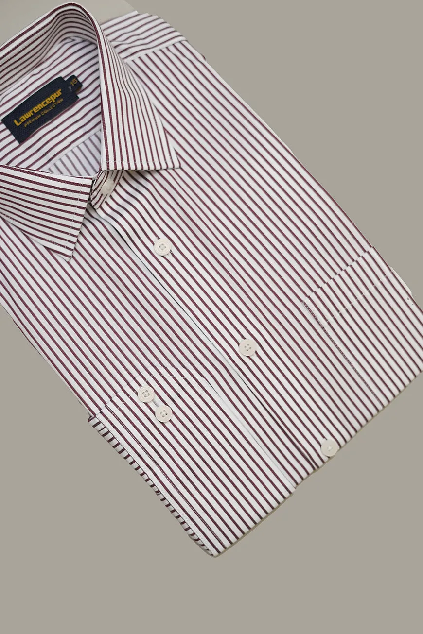 Formal Shirt - Supernova Brown & White Stripes