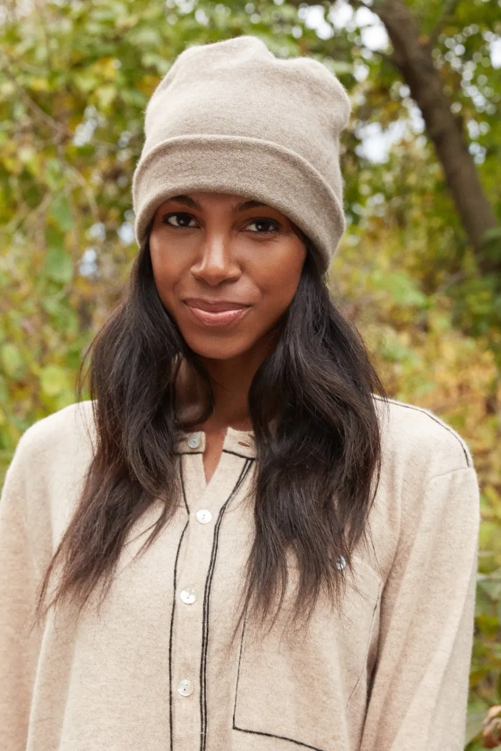 Highland Cashmere Solid Beanie Hat