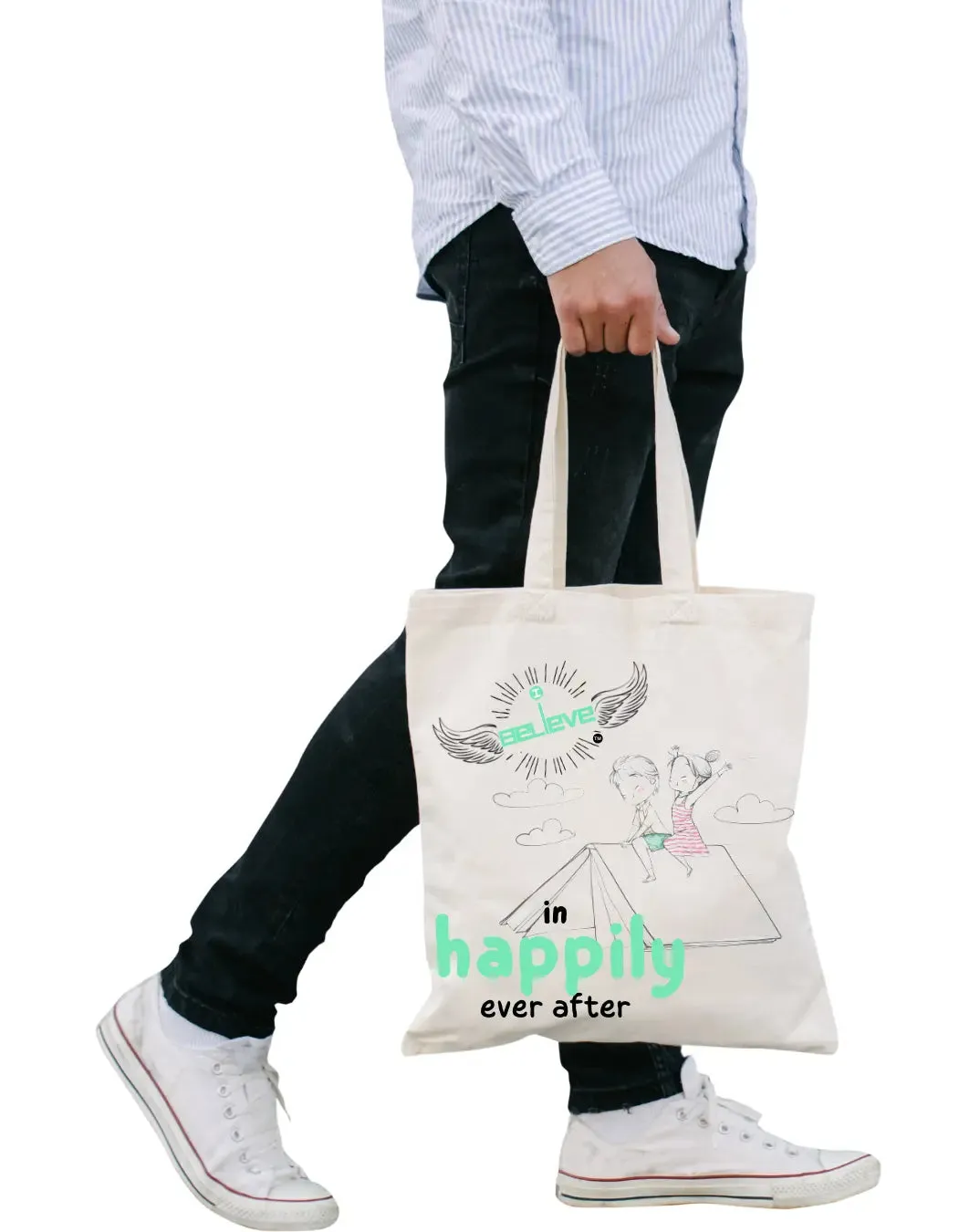 I Believe in Ever Afters Daily Thaila -  Canvas Reusable Bags