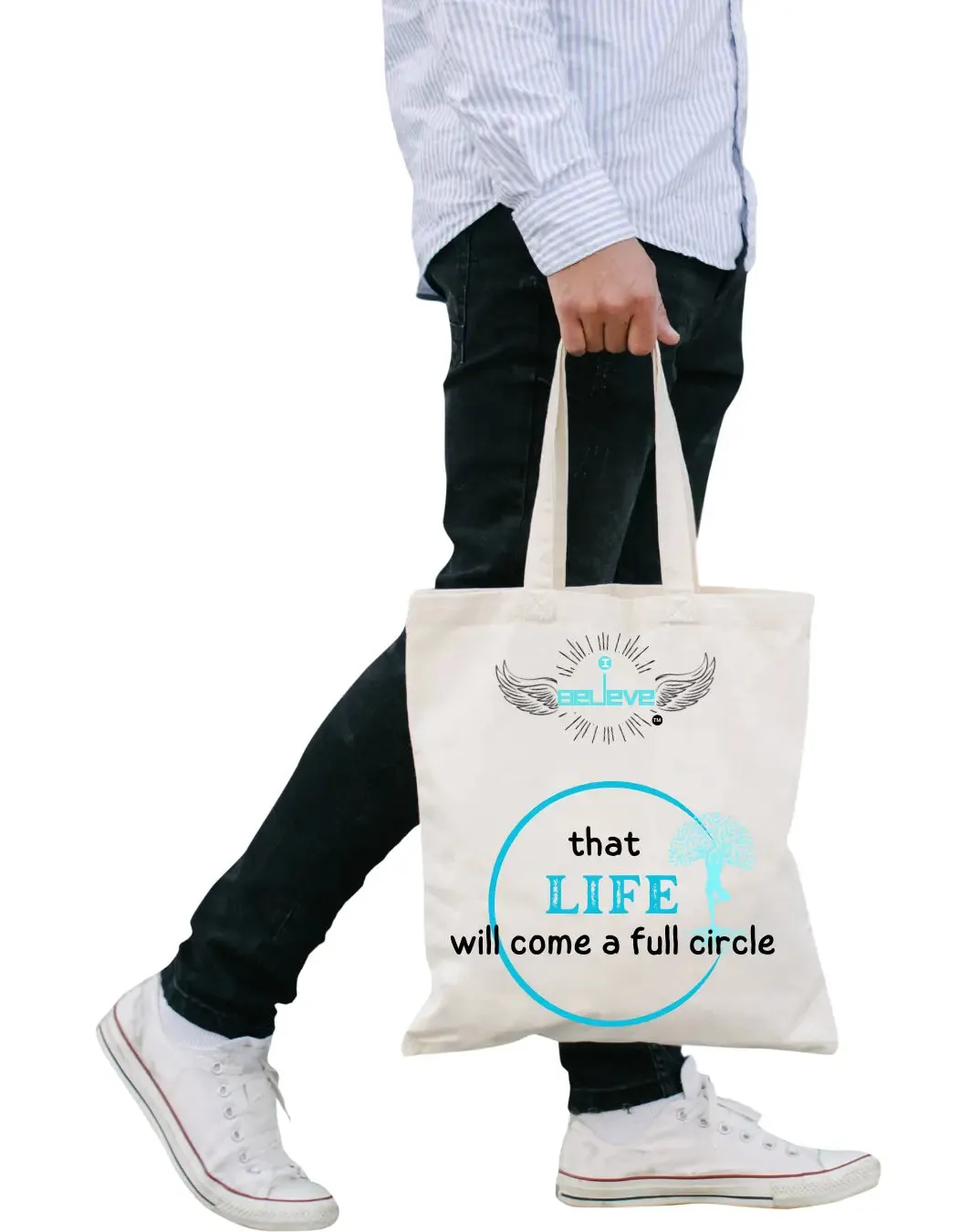 I Believe in Life Daily Thaila -  Canvas Reusable Bags