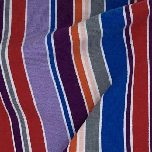 Multi Vertical Stripe #UB112 Cotton Spandex 10 Ounce Stripe Jersey Knit Fabric - SKU 6892