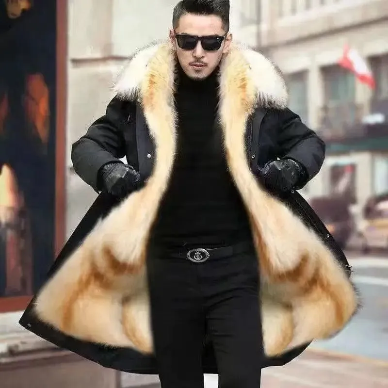 New imitation fox fur grass oversized plush men's coat,  autumn and winter  Jacket