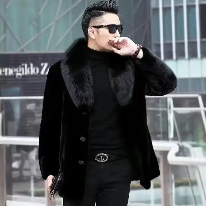 New imitation fox fur grass oversized plush men's coat,  autumn and winter  Jacket