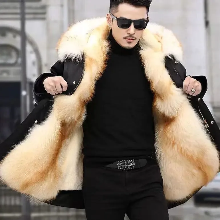 New imitation fox fur grass oversized plush men's coat,  autumn and winter  Jacket