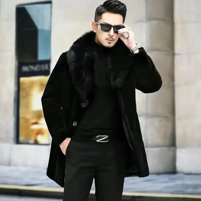 New imitation fox fur grass oversized plush men's coat,  autumn and winter  Jacket