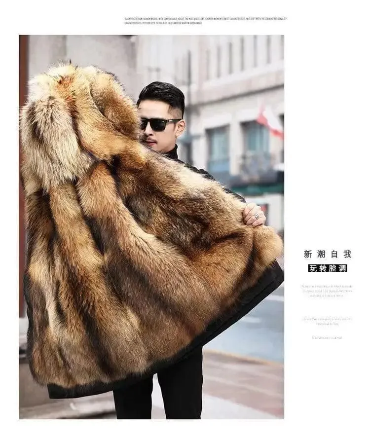 New imitation fox fur grass oversized plush men's coat,  autumn and winter  Jacket