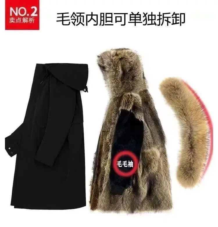 New imitation fox fur grass oversized plush men's coat, autumn and winter