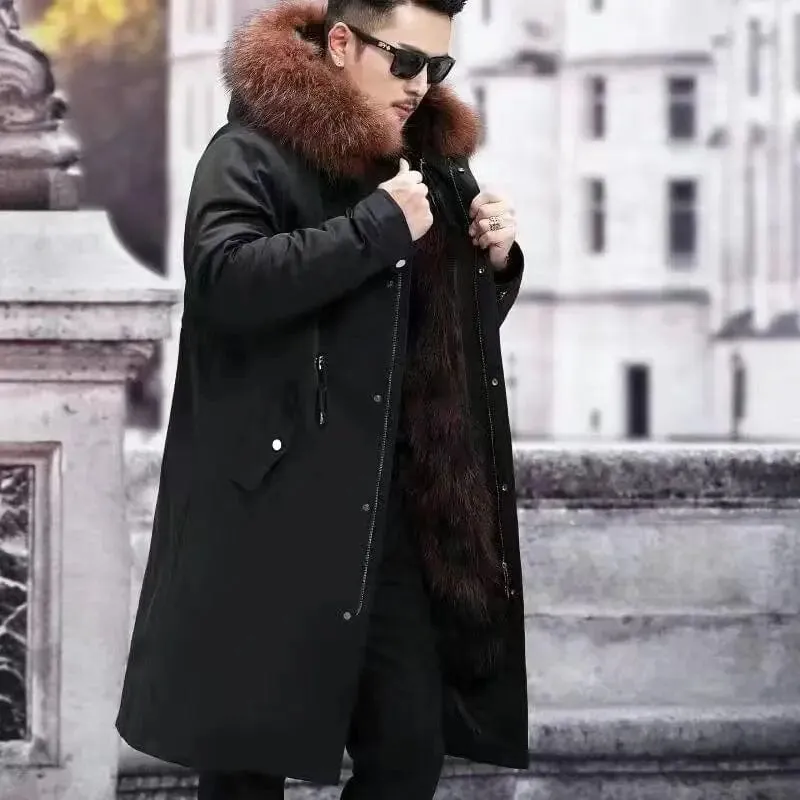 New imitation fox fur grass oversized plush men's coat, autumn and winter