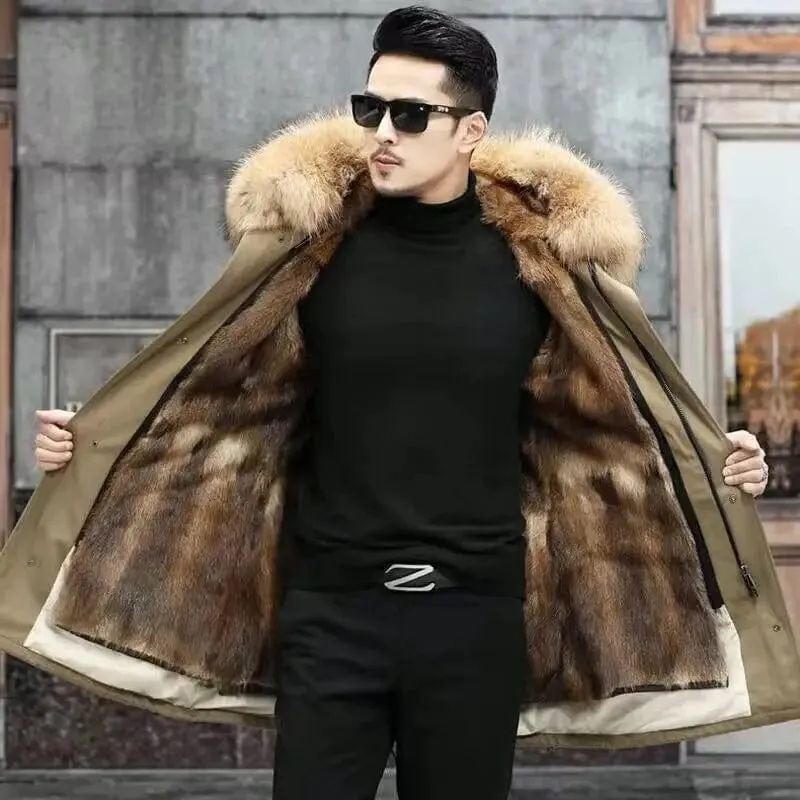 New imitation fox fur grass oversized plush men's coat, autumn and winter