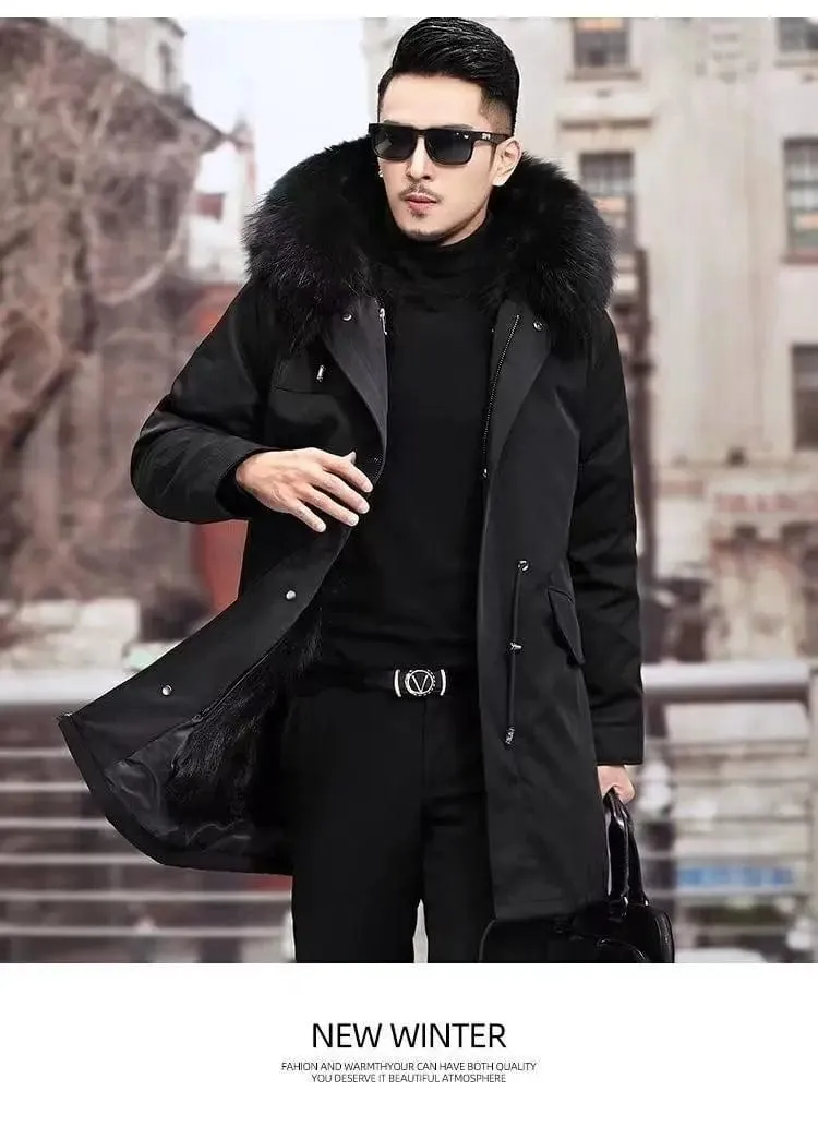 New imitation fox fur grass oversized plush men's coat, autumn and winter