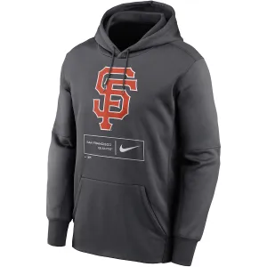 Nike Anthracite Men's San Francisco Giants Pattern Logo Performance Pullover Hoodie