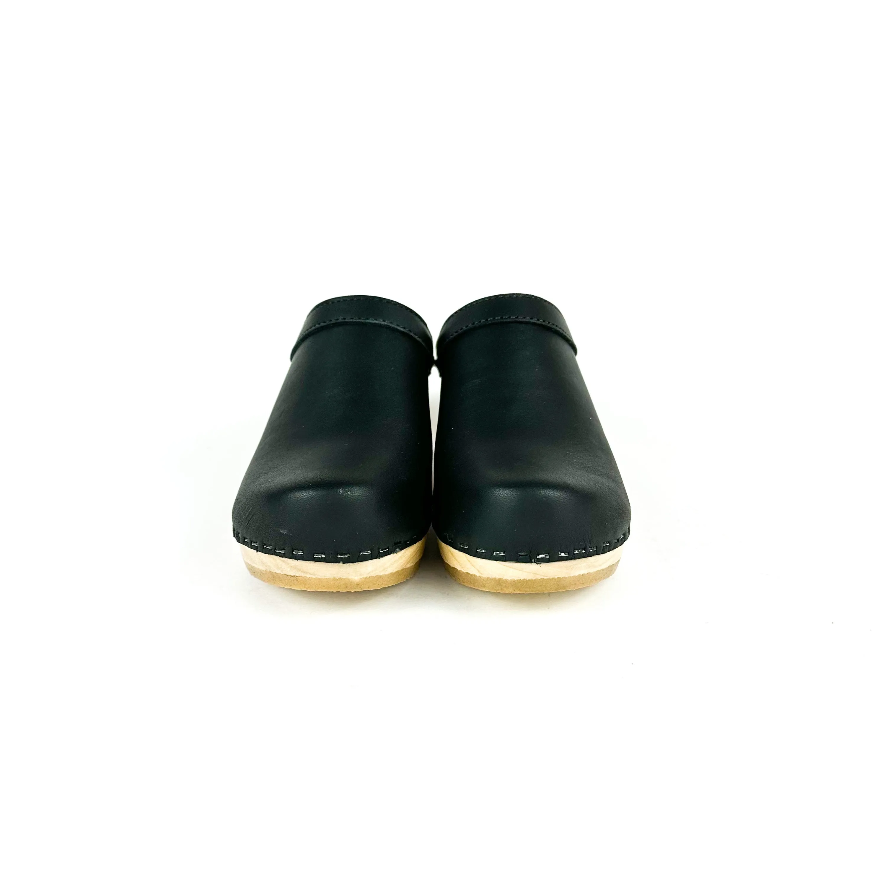 No. 6 - Old School Clog on Mid Heel (Black)