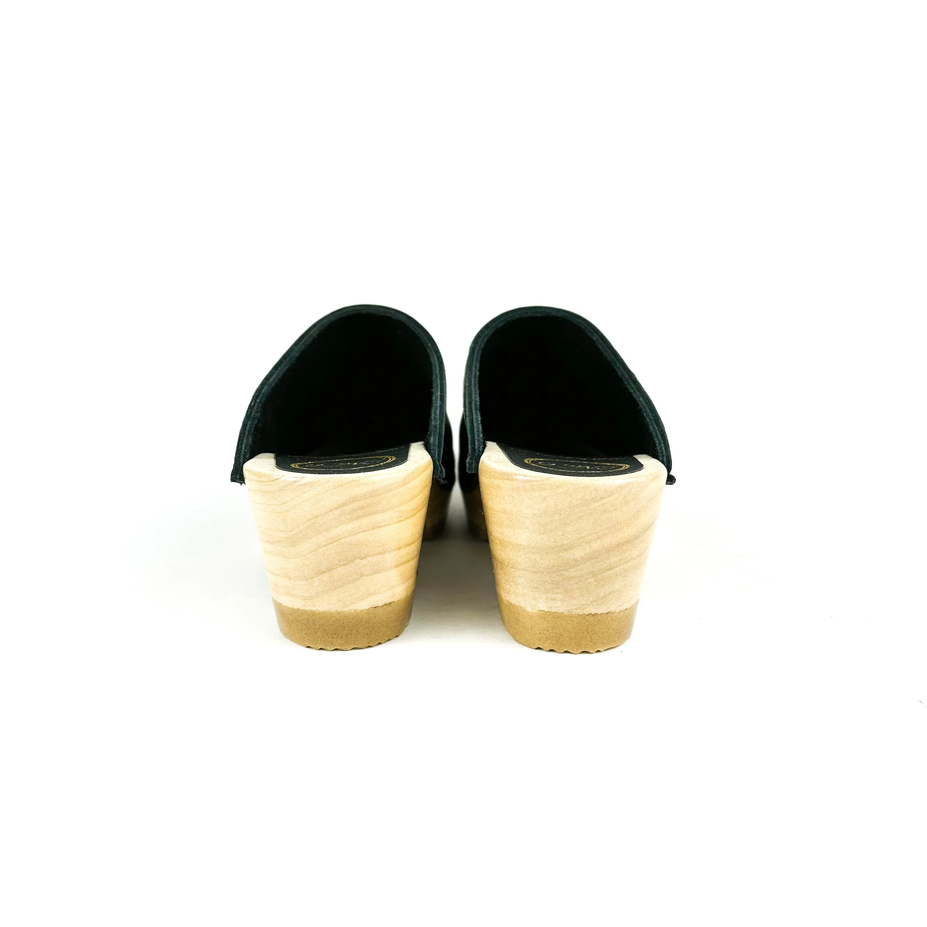 No. 6 - Old School Clog on Mid Heel (Black)