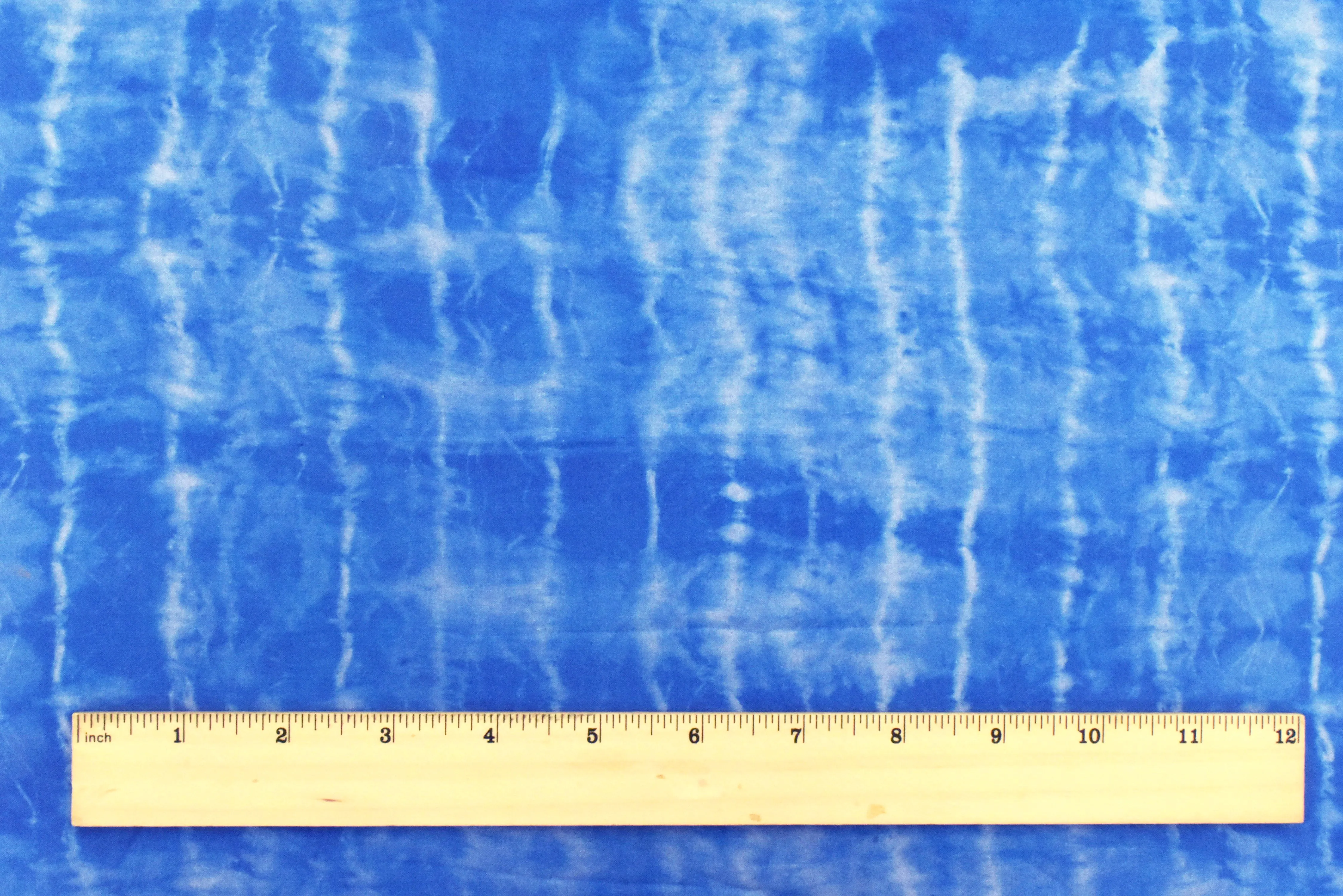 Pool Blue Tie Dye Printed Rayon Lawn Fabric