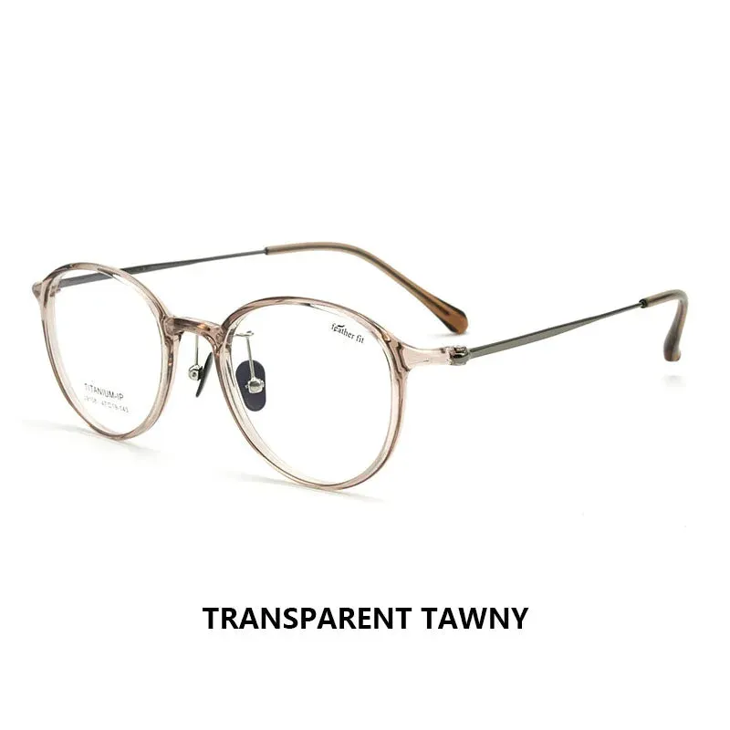 Pure Titanium Ultralight Retro Round Photochromic Progressive Reading Glasses Prescription Eyeglasses