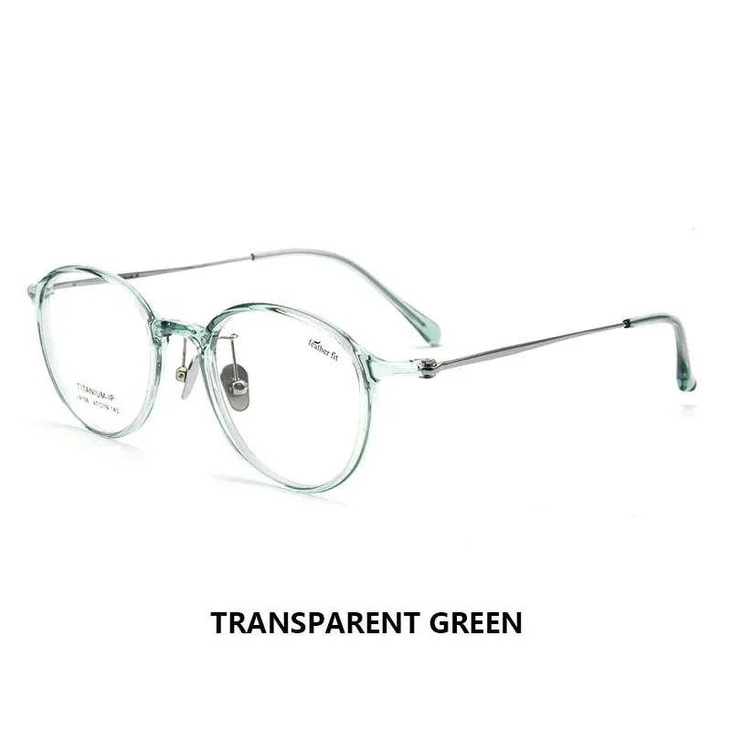 Pure Titanium Ultralight Retro Round Photochromic Progressive Reading Glasses Prescription Eyeglasses