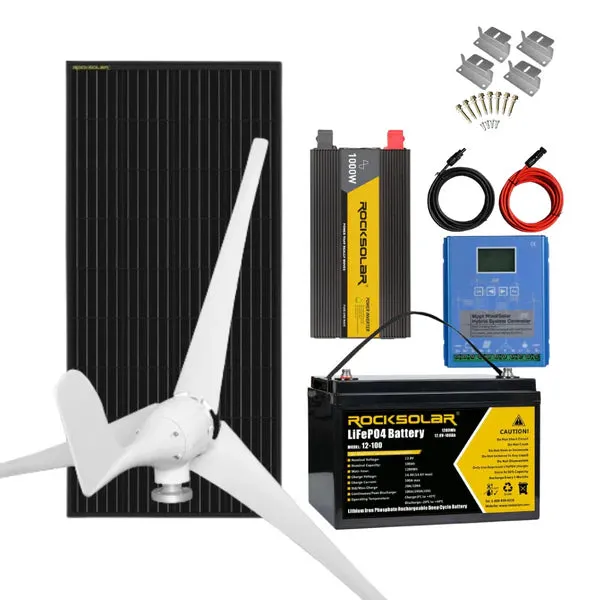 ROCKSOLAR 800W 12V Solar Wind Turbine Kit (600W Wind   200W Solar)