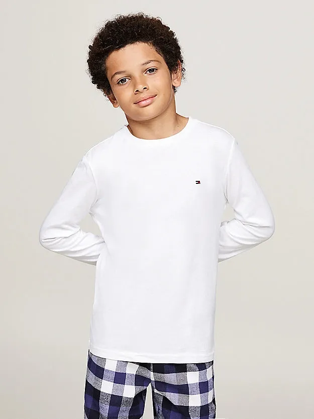 Tommy Hilfiger Boys 2 Pack Long Sleeve T-Shirts - Desert Sky/White