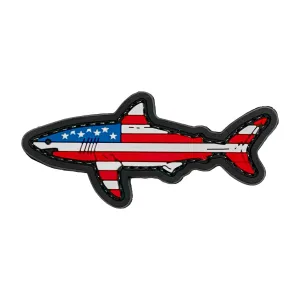 US Flag Shark Patch Full Color