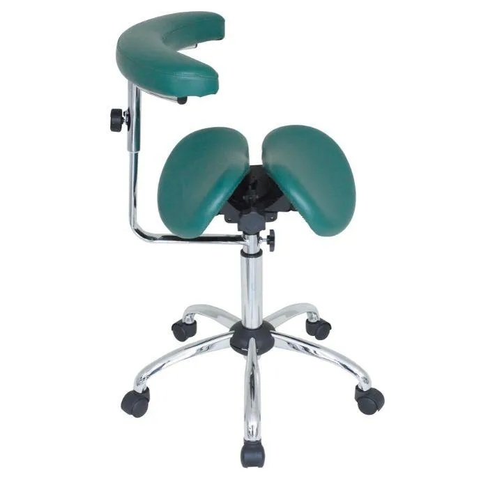 USA Patented Twin Tiltable Saddle Stool with 360 Degree Arm Support