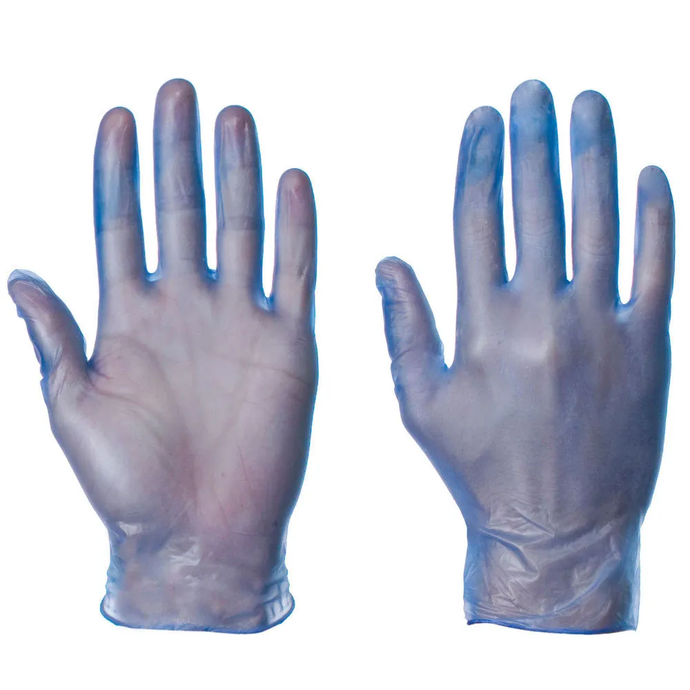 Vinyl Powder Free Blue Color Disposable Gloves - 50 Pairs per Box