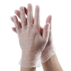 Vinyl Powdered Clear Disposable Gloves - 50 Pairs per Box