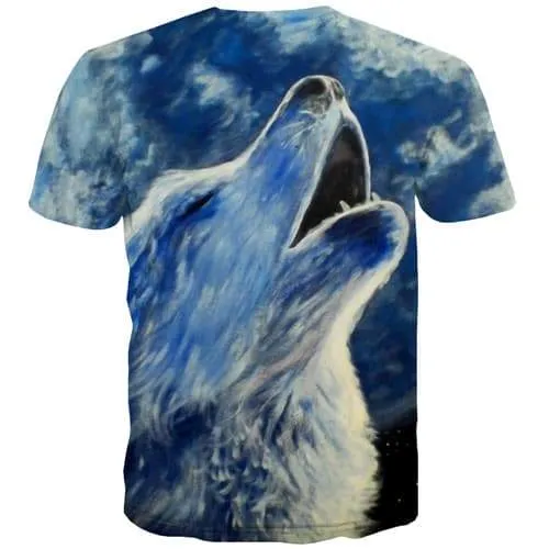 Wolf T shirts Men Animal T-shirts 3d Sky T-shirts Graphic Gothic Tshirts Novelty Short Sleeve Fashion Men/women Tops Slim Sport