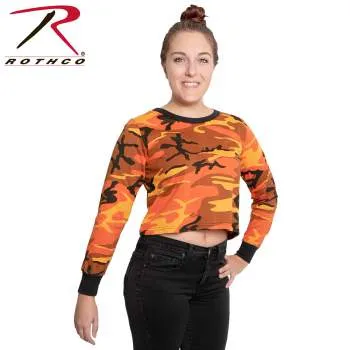 Women's Camo Long Sleeve Crop Top