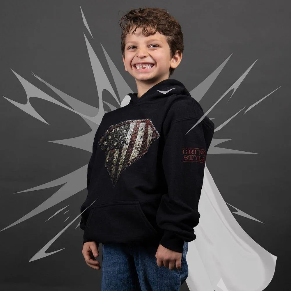 Youth Super Patriot Hoodie - Black