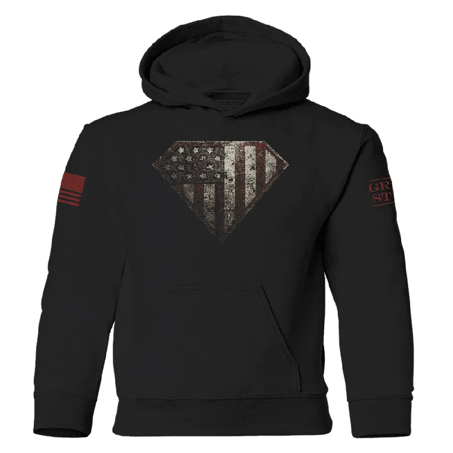 Youth Super Patriot Hoodie - Black